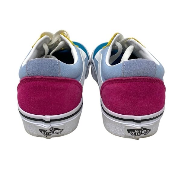 VANS Womens Colorblock Colorful Low Top Sneakers Size 6 Pink Yellow Blue EUC - Picture 5 of 8